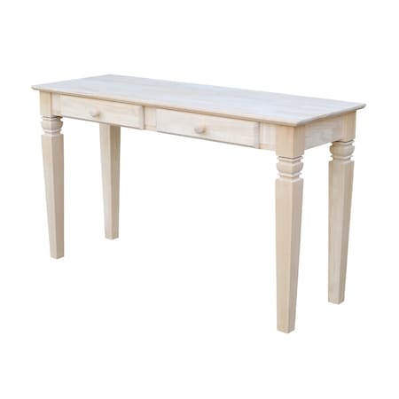 International Concepts Rectangle Java Console Table Includes 2 Drawers, 52 W, 18 L, 30 in H, Wood, Unfinished OT-60S2